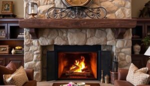 Explore living room fireplace design ideas with a modern stone fireplace, enhancing warmth and style in your cozy living area